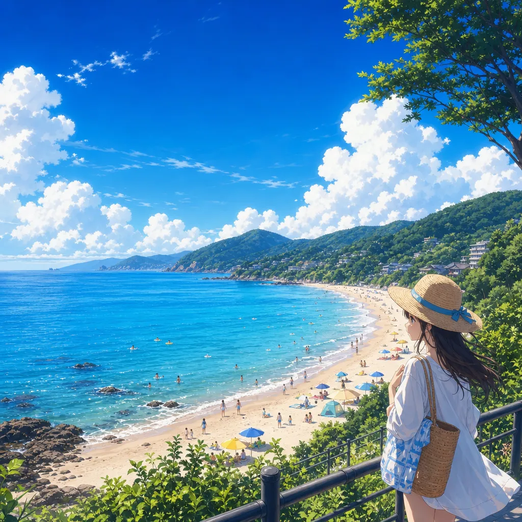 今井浜海水浴場で過ごす伊豆の海辺の時間